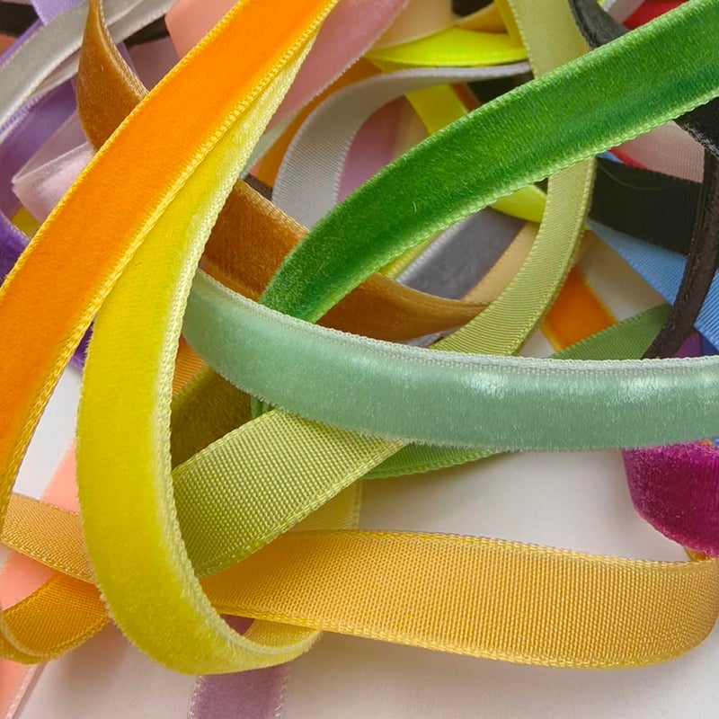 Chenkou Craft 30 Yards 3/8" Velvet Ribbon Total 30 Colors Assorted Lots Bulk (Multicolored, 3/8"(10mm)) - Image 3
